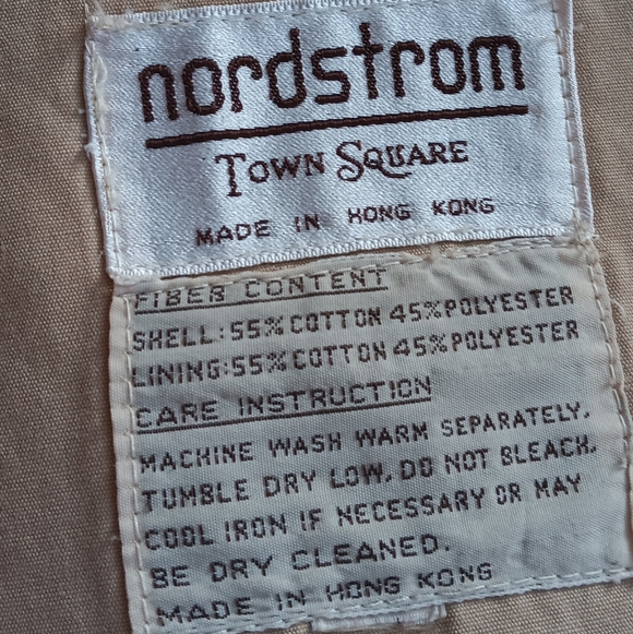 Vintage 80's Nordstrom Tan Trench Coat with Plaid Lining - Picture 5 of 8